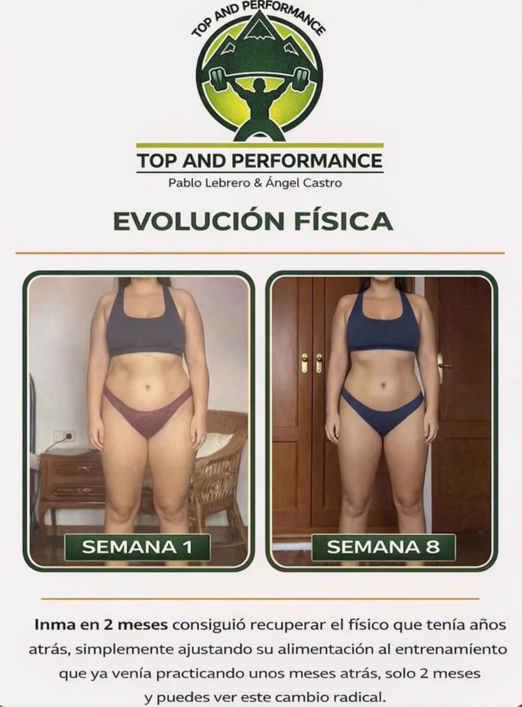 Evolución física de un cliente a lo largo del programa